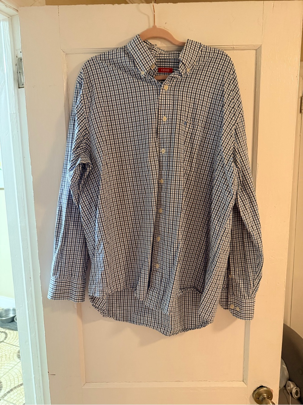 IZOD Blue Check Button-Down Shirt | XLT
